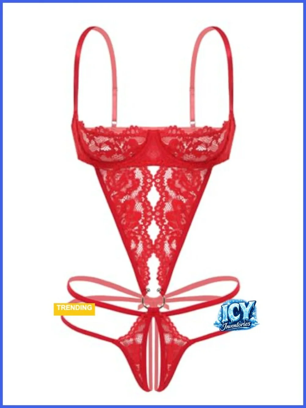 Women's Lingerie Lace Babydoll Bodysuit with Underwire, Adjustable Straps